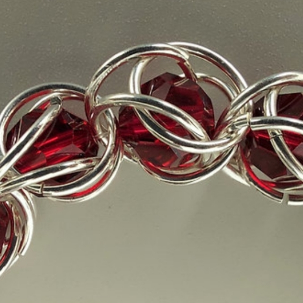 Swarovski Crystal Captured Chainmaille Bracelet - Picture 2 of 6
